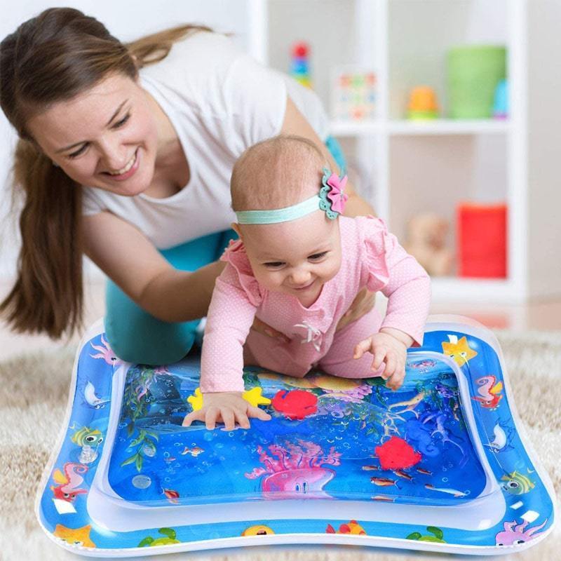 Tapis d'éveil à eau pour bébé avec jouets flottants, dès la naissance