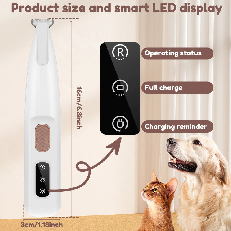 Tondeuse pattes et museau pour chien et chat, étanche, LED