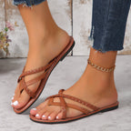 Tongs femme à brides croisées, blanc ou marron foncé, 36 au 41