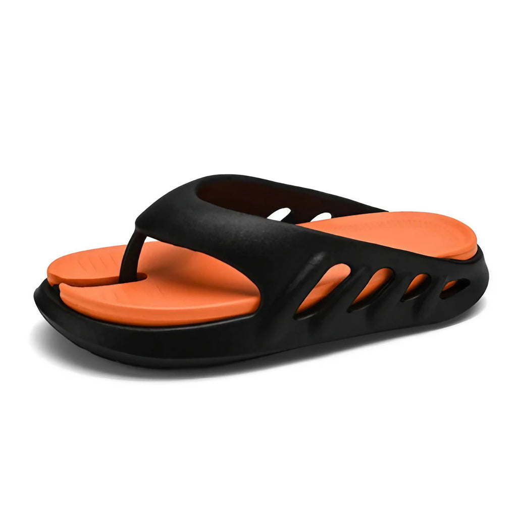 Tongs homme à semelle épaisse, antidérapantes, trois coloris, orange