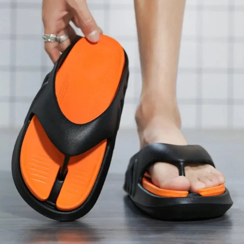 Tongs homme à semelle épaisse, antidérapantes, trois coloris