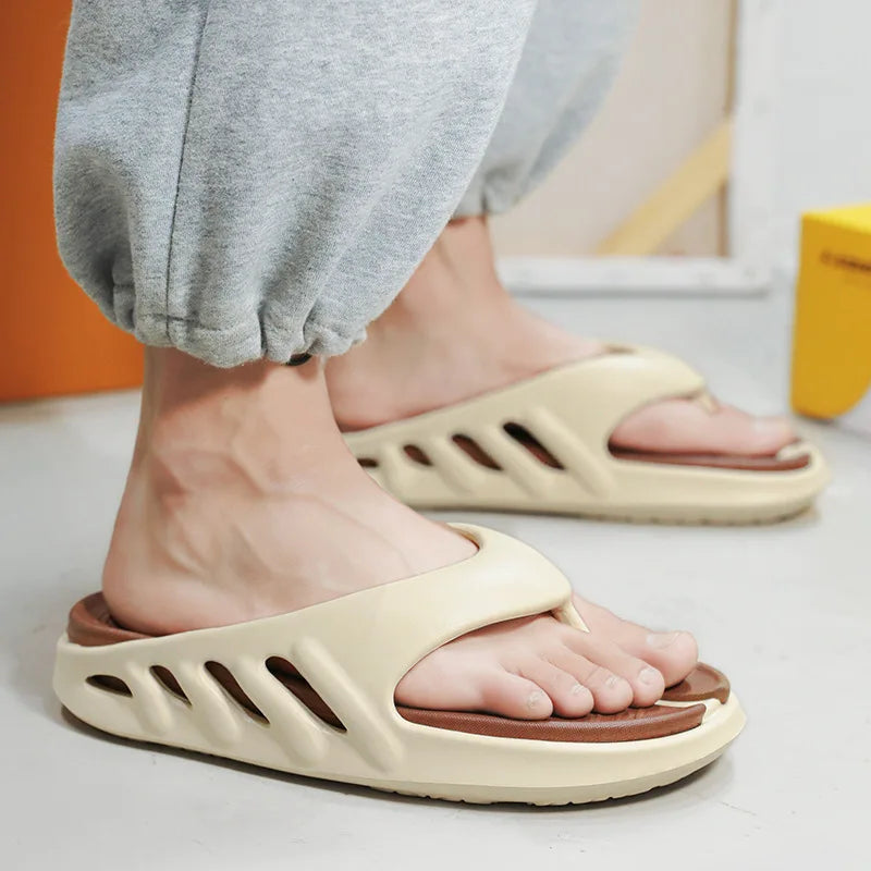 Tongs homme à semelle épaisse, antidérapantes, trois coloris