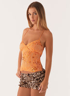 Top caraco à sequins dos nu, bretelles croisées, du S au XL
