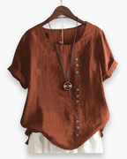 Top femme boutonné pour l'été, huit coloris, du S au 5XL, brun