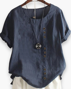 Top femme boutonné pour l'été, huit coloris, du S au 5XL, bleu foncé