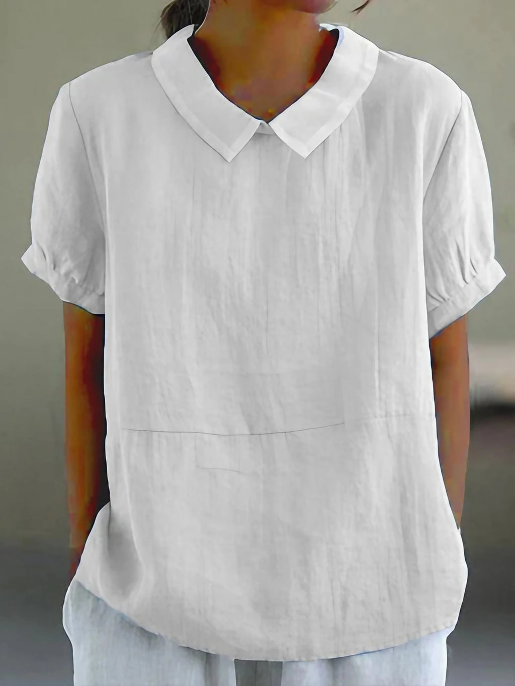 Top femme brodé à boutons, pour le printemps, du S au 3XL, blanc