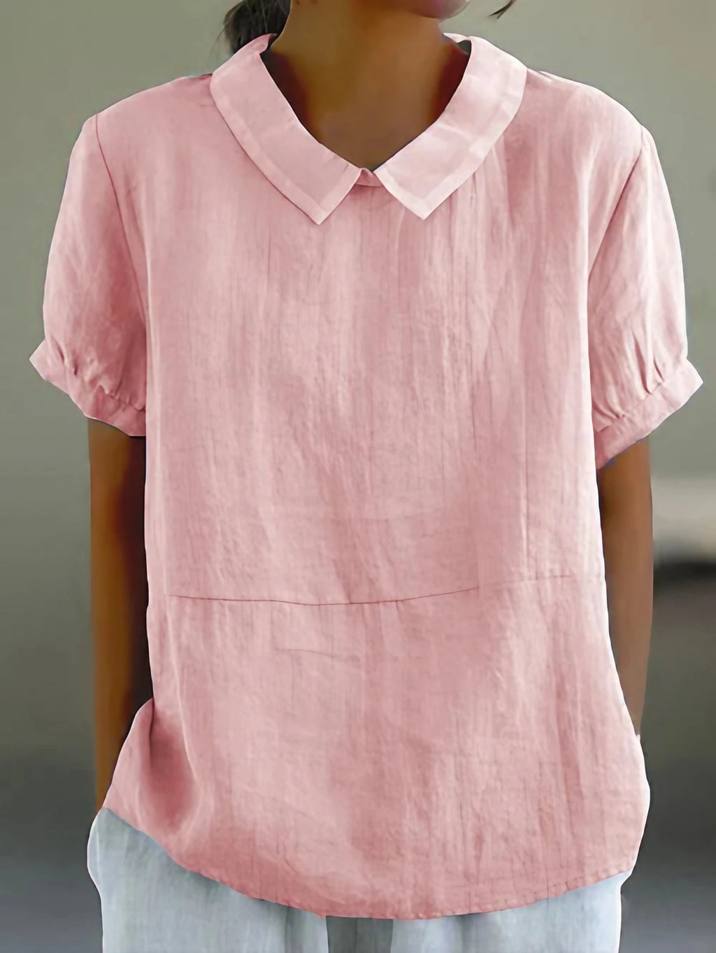 Top femme brodé à boutons, pour le printemps, du S au 3XL, rose