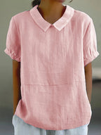 Top femme brodé à boutons, pour le printemps, du S au 3XL, rose