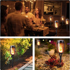 Torche solaire LED pour jardin à effet flamme