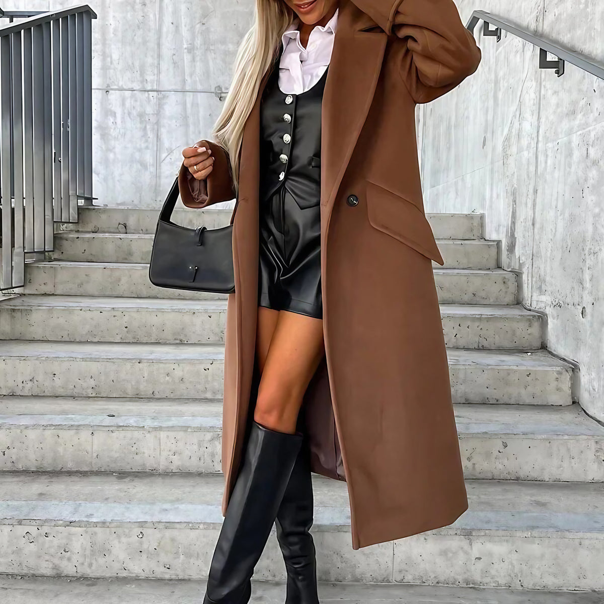 Trench femme coupe classique, six coloris, du S au 2XL, café