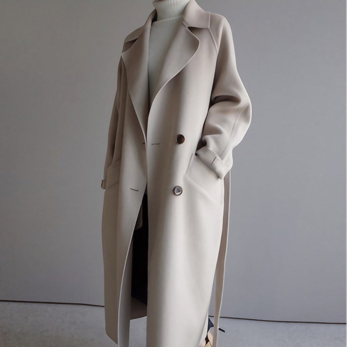 Trench femme à double boutonnage, coupe ajustée, trois coloris, crème