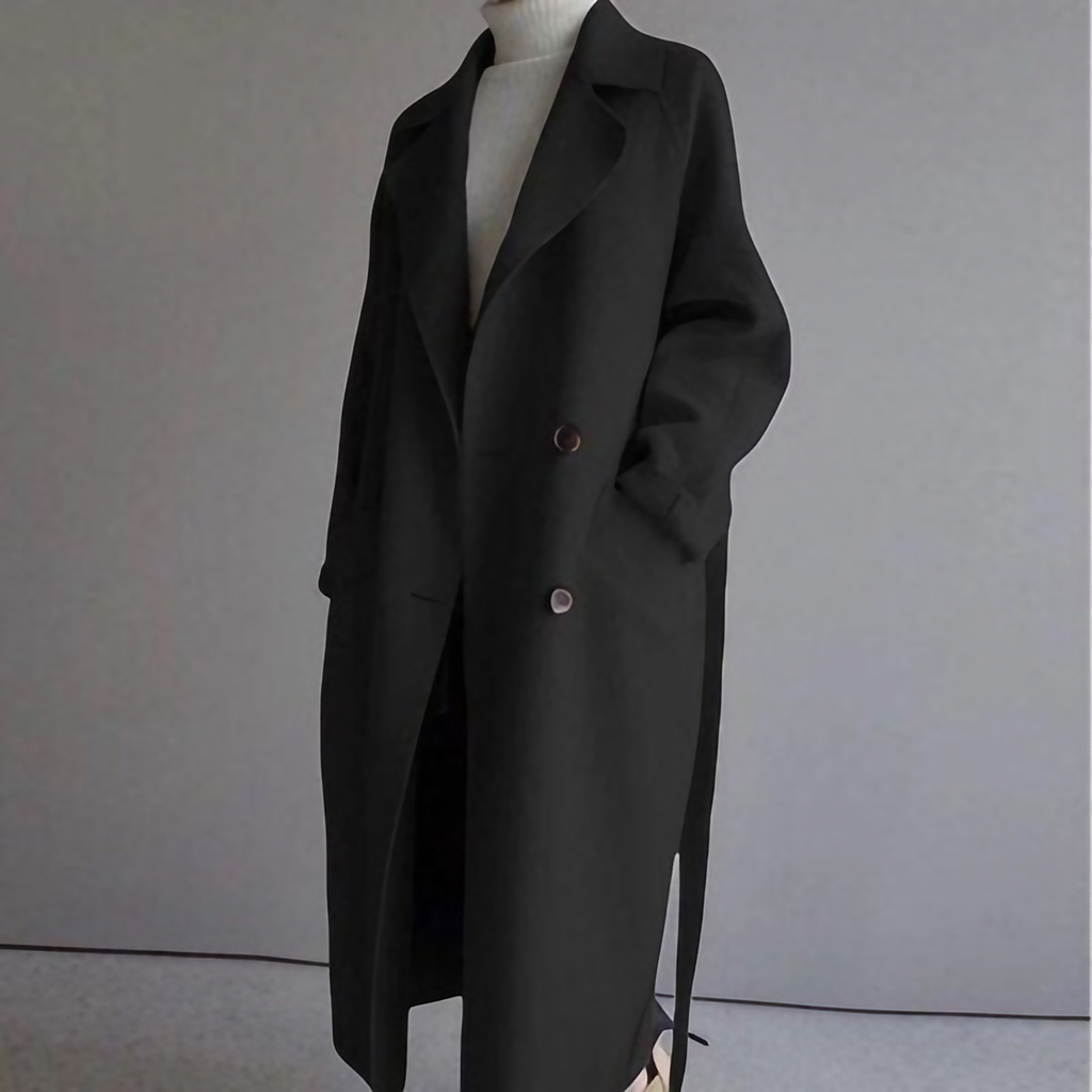 Trench femme à double boutonnage, coupe ajustée, trois coloris, noir