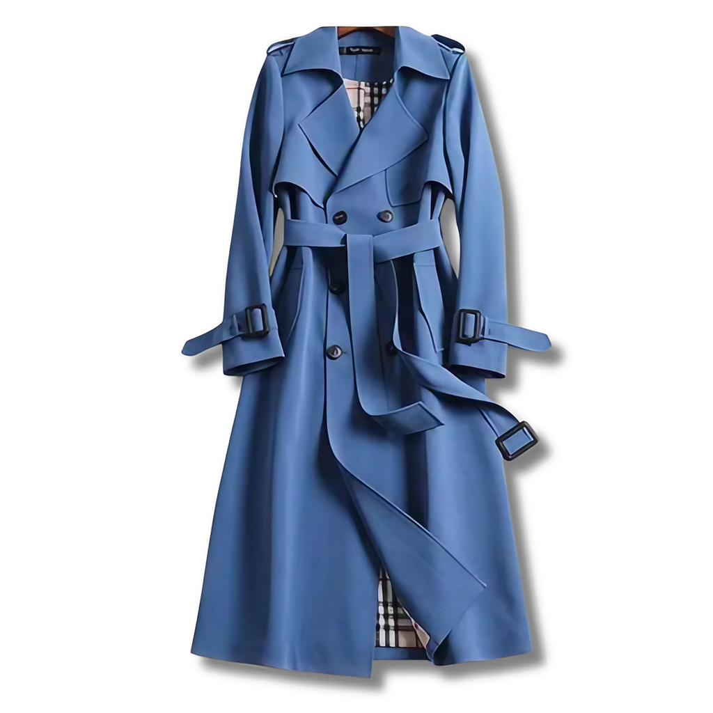 Trench femme déperlant, taille et poignets réglables, XS au 3XL, bleu
