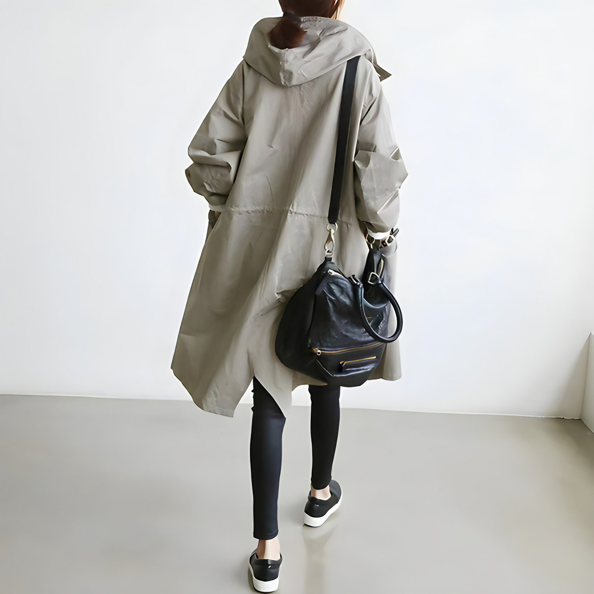 Trench-coat femme coupe ajustée, résistant à l'eau