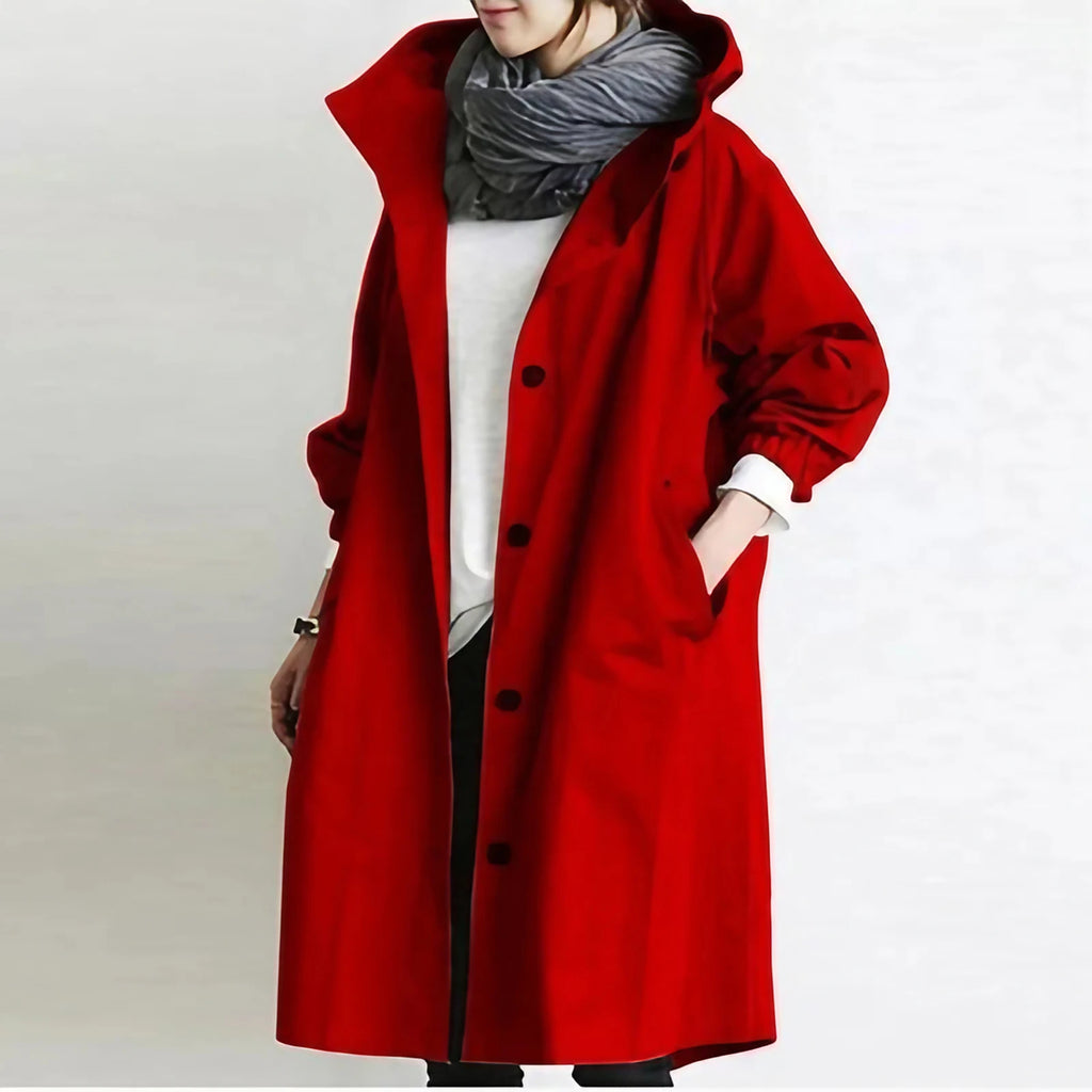 Trench-coat femme coupe ajustée, résistant à l'eau, gris