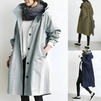 Trench-coat femme coupe ajustée, résistant à l'eau