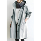 Trench-coat femme coupe ajustée, résistant à l'eau, bleu clair