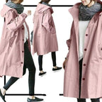 Trench imperméable femme à ceinture, doublé, du S au 5XL, rose