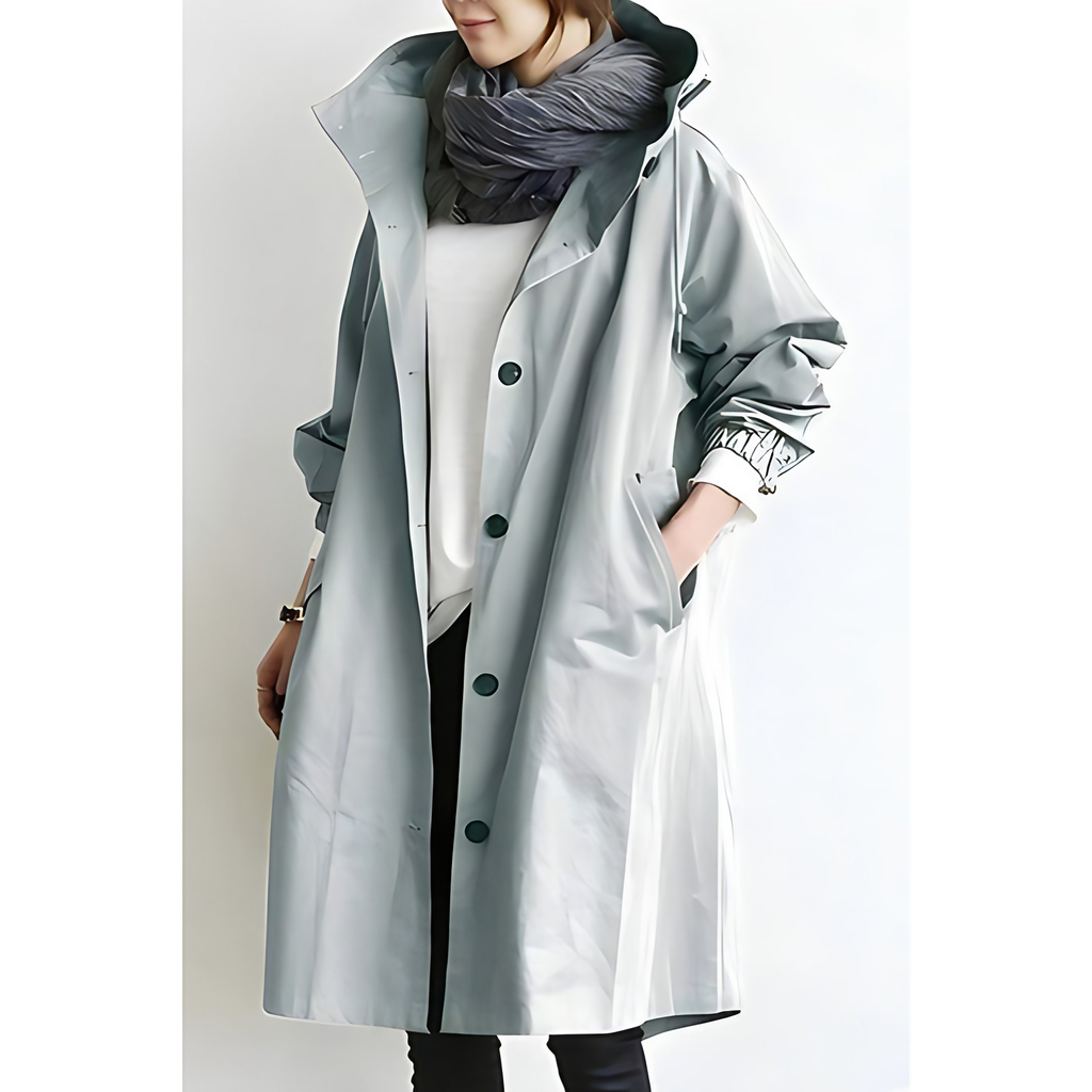 Trench femme ceinturé et boutonné, sept coloris, du S au 3XL, bleu clair