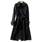 Trench imperméable femme coupe ajustée, quatre coloris, S au 4XL, noir
