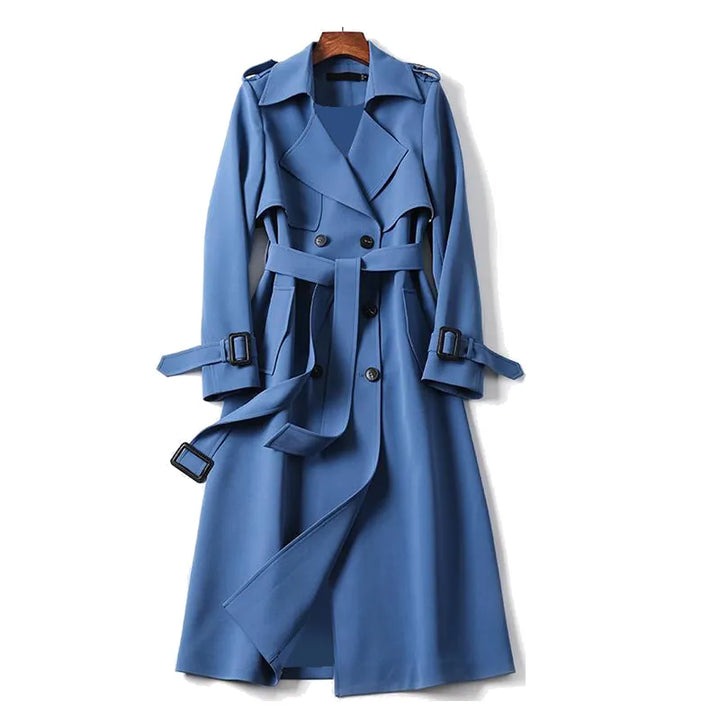Trench imperméable femme coupe ajustée, quatre coloris, S au 4XL, bleu