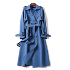 Trench imperméable femme coupe ajustée, quatre coloris, S au 4XL, bleu