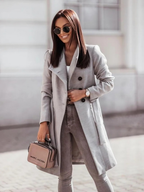 Trench-coat femme coupe ajustée, kaki, noir ou gris, gris