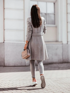 Trench-coat femme coupe ajustée, kaki, noir ou gris