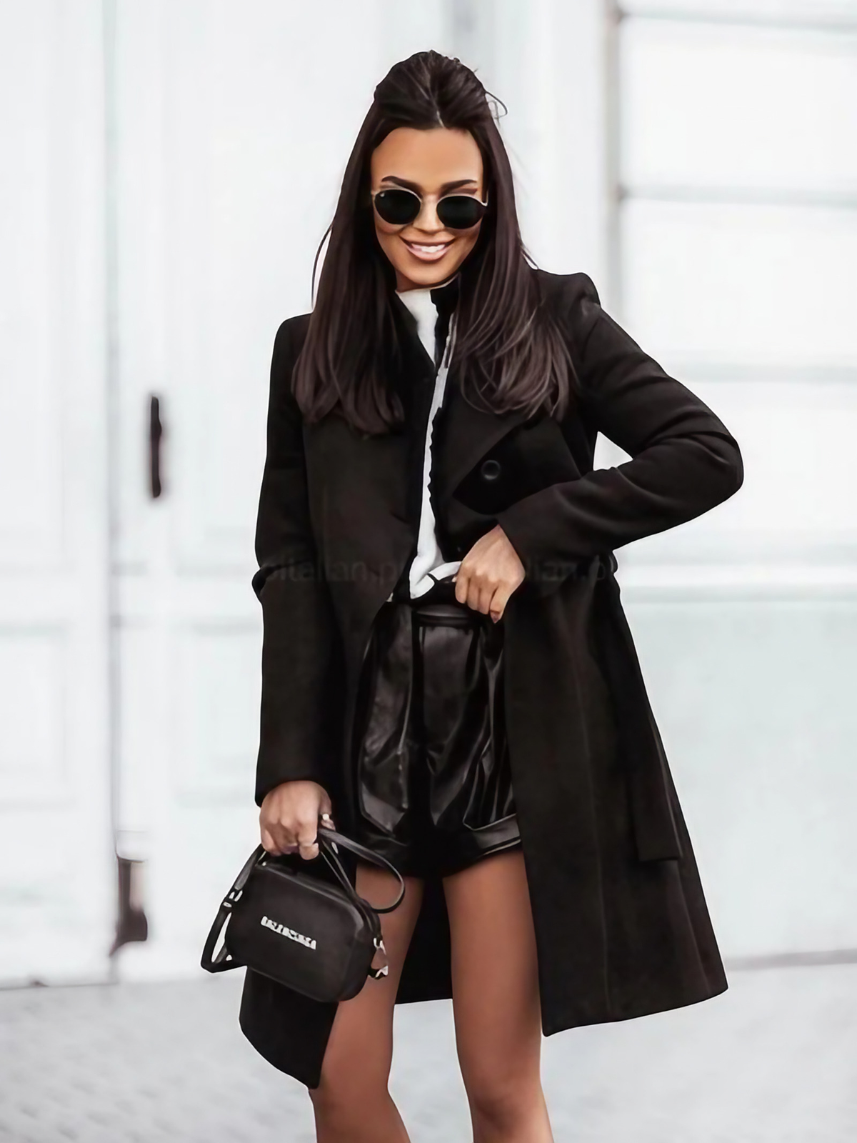 Trench-coat femme coupe ajustée, kaki, noir ou gris, noir