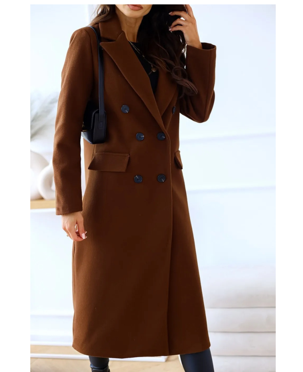 Trench long femme ajusté à ceinture, cinq coloris, S au 5XL