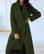 Trench long femme ajusté à ceinture, cinq coloris, S au 5XL, vert