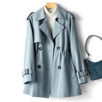 Trench femme long, coupe fluide, cinq coloris, du XS au 3XL, bleu