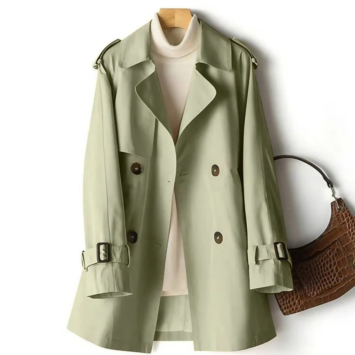 Trench femme long, coupe fluide, cinq coloris, du XS au 3XL, vert