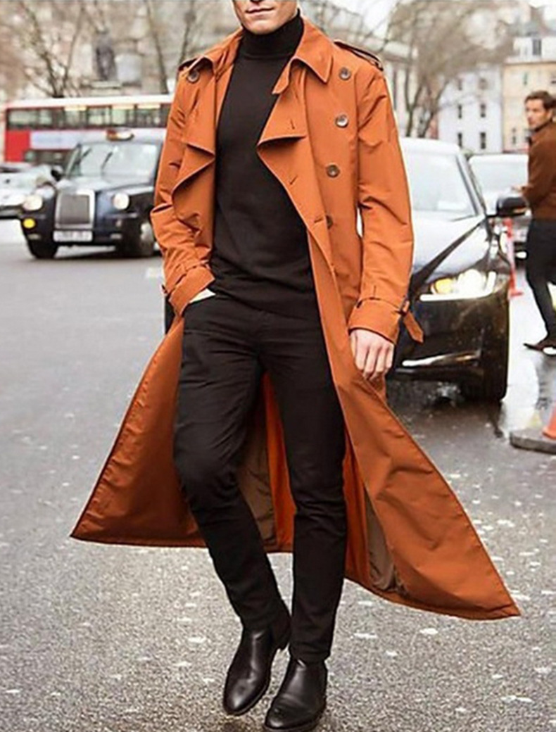 Trench homme imperméable, coupe classique, noir ou vert