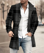 Trench coat homme coupe classique, mi-saison, du XS au 2XL, noir