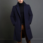 Trench long homme coupe classique, quatre coloris, du XS au XL, bleu marine