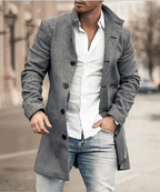 Trench homme coupe cintrée à col classique, du XS au 2XL, gris
