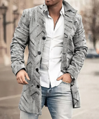 Trench homme coupe cintrée à col classique, du XS au 2XL, gris c