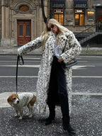 Trench femme à imprimé léopard avec capuche, du S au XL