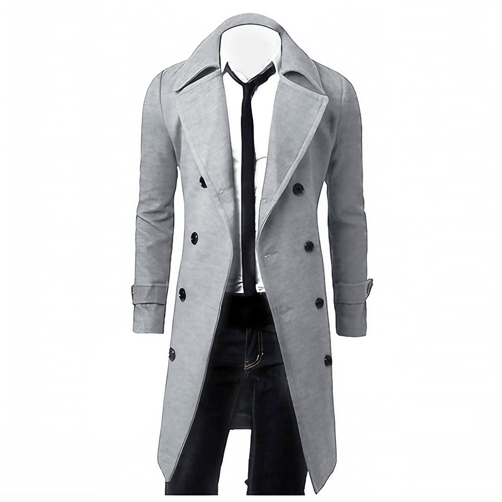 Trench homme ceinturé, coupe ajustée, quatre coloris, gris