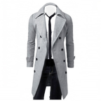 Trench homme ceinturé, coupe ajustée, quatre coloris, gris