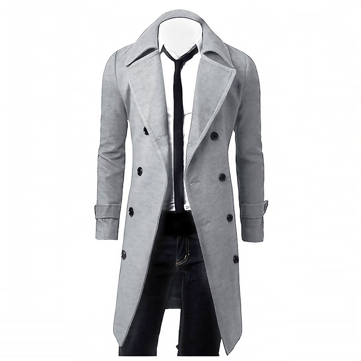 Trench homme ceinturé, coupe ajustée, quatre coloris, gris