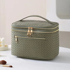 Grande trousse de maquillage femme en similicuir, 25 x 17 x 17 cm, vert
