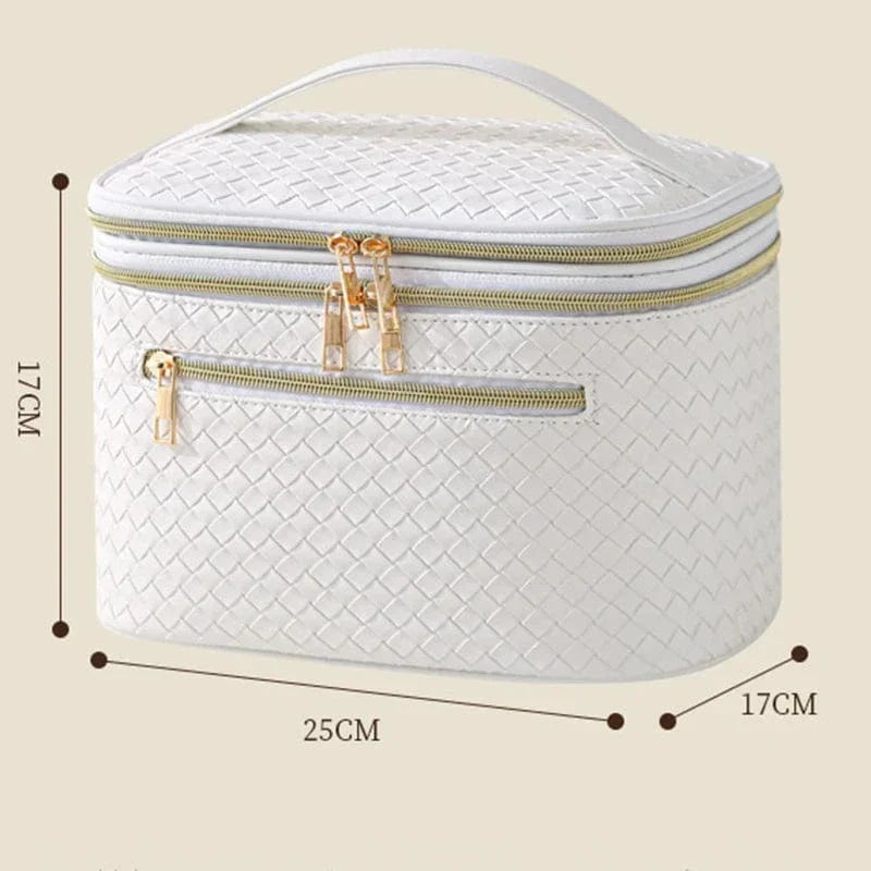 Grande trousse de maquillage femme en similicuir, 25 x 17 x 17 cm