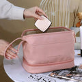 Trousse de toilette voyage femme en similicuir, 25 cm, quatre coloris, rose