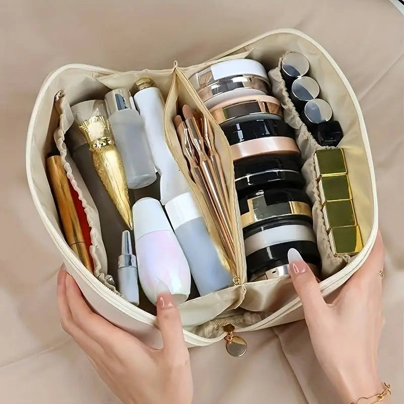 Trousse de toilette femme grande capacité, large ouverture