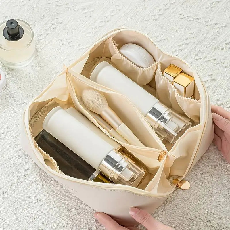 Trousse de toilette femme grande capacité, large ouverture