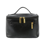 Trousse de toilette femme en similicuir rétro, 21 cm, trois coloris, noir