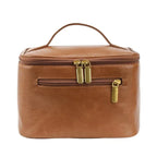 Trousse de toilette femme en similicuir rétro, 21 cm, trois coloris, kaki