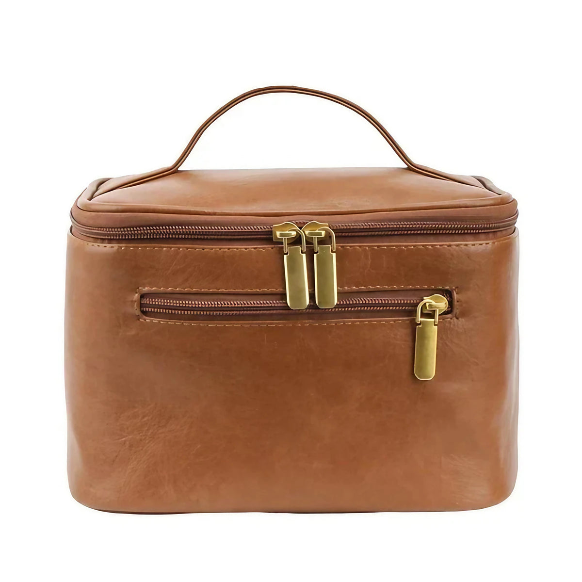 Trousse de toilette femme en similicuir rétro, 21 cm, trois coloris, kaki